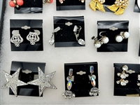 (19) Pairs of Signed Costume Jewelry Earrings; Vendome, Miriam Haskell, Others