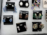 (19) Pairs of Signed Costume Jewelry Earrings; Richelieu, Segal, B. David, Others