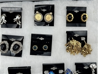 (20) Pairs of Signed Costume Jewelry Earrings; Swarovski, Haskell, Vogue, Givenchy, KJL, Others