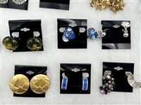 (20) Pairs of Signed Costume Jewelry Earrings; Swarovski, Haskell, Vogue, Givenchy, KJL, Others