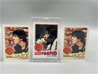 (2) 1977 Pete Maravich #20, (1) 1977 Topps Julius Erving #100 Basketball Cards