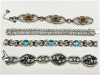(4) Fancy Vintage Chunky Statement Bracelets