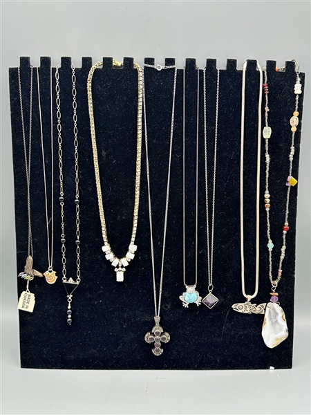 (9) Sterling Silver Necklaces 