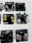 Group of Vintage Signed Costume Jewelry Earrings