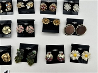 (20) Pairs of Signed Costume Jewelry Earrings; Sarah Cov, Lisner