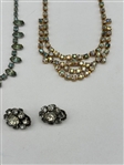 Group of Vintage Clear Rhinestone Jewelry; Necklaces, Bracelets, Earrings