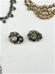 Group of Vintage Clear Rhinestone Jewelry; Necklaces, Bracelets, Earrings