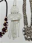(6) Statement Costume Jewelry Necklaces: Trifari, Enamel, Snake
