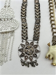 (6) Statement Costume Jewelry Necklaces: Trifari, Enamel, Snake