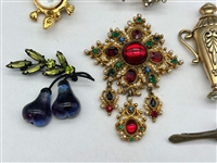 (12) Group of Costume Brooches; Hattie Carnegie, Others