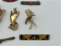 (12) Group of Costume Brooches; Hattie Carnegie, Others