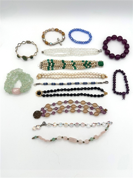 (14) Vintage Costume Jewelry Bracelets