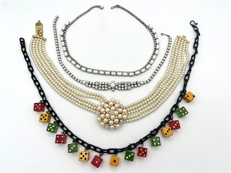 (4) Statement Elegant Jewelry Necklaces: