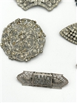 (8) Art Deco Duette Rhinestone Brooches