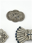 (8) Art Deco Duette Rhinestone Brooches