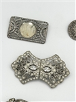 (8) Art Deco Duette Rhinestone Brooches