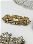 (6) Clear Viintage Rhinestone Duette/Brooches