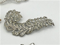 (6) Clear Viintage Rhinestone Duette/Brooches
