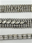 (3) Weiss Clear Vintage Rhinestone Bracelets
