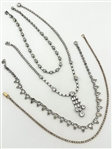 (4) Vintage Clear Multi Strand Rhinestone Necklaces: Kramer of NY, Weiss