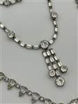 (4) Vintage Clear Multi Strand Rhinestone Necklaces: Kramer of NY, Weiss