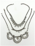 (3) Vintage Clear Multi Strand Rhinestone Necklaces: Garne, Weiss