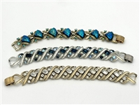 (3) Coro Chunky Rhinestone Bracelets
