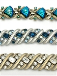 (3) Coro Chunky Rhinestone Bracelets