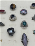 (17) Sterling Silver Rings With Gemstones