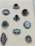 (17) Sterling Silver Rings With Gemstones