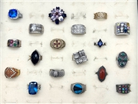 (18) Sterling Silver Rings With Gemstones