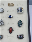 (18) Sterling Silver Rings With Gemstones