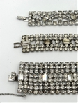 (5) Vintage Clear Rhinestone Multi Strand Bracelets