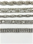 (7) Vintage Swirl Multi Strand Rhinestone Bracelets