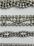 (7) Vintage Swirl Multi Strand Rhinestone Bracelets