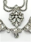 Vintage Eisenberg Style Clear Rhinestone Silver Tone Jewelry