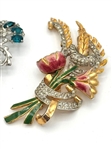 (4) Early Cold Painted Brooches; Coro