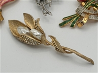 (4) Early Cold Painted Brooches; Coro