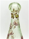 French Art Nouveau Cameo Glass Vase With Corolla Shape Top by Emile Galle