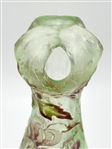 French Art Nouveau Cameo Glass Vase With Corolla Shape Top by Emile Galle