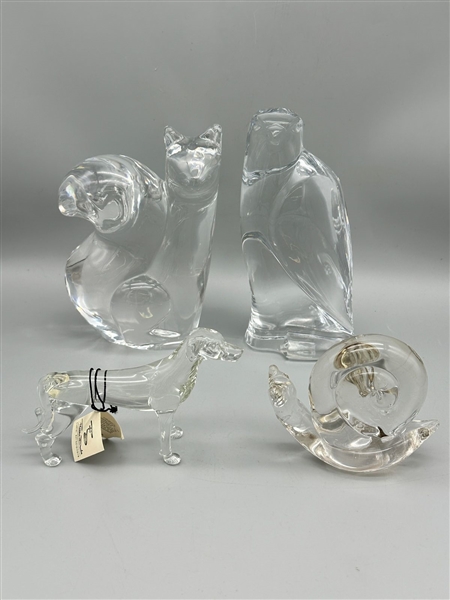 (4) Crystal Animals; Orrefors, Val St. Lambert, Frederic Duclos