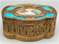 (2) Victorian Dresser Boxes Hand Painted Portraits