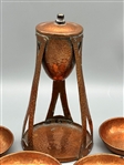 Benedict Hammered Copper Oil Lamp (4) Unsigned Dishes