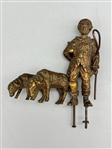 Bronze Shepherd Boy With Sheep Finial
