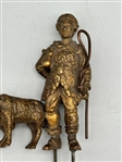 Bronze Shepherd Boy With Sheep Finial