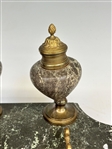 Bronze and Green Marble Double Inkstand