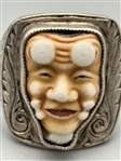 Sterling Silver Hannya Good Fortune Ring