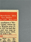 1952 Topps Warren Spahn #33 Baseball Card