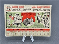 1956 Topps Sandy Koufax #79 Gray Back Baseball Card