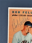 RARE 1954 Bob Feller Wilson Franks Baseball Card Autographed